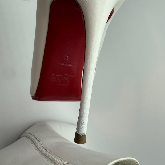 CHRISTIAN LOUBOUTIN SO KATE BOOTY 100 WHITE CALF LEATHER SIZE 41 - Picture 8 of 12
